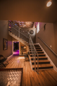 Phoenix-Studio-Event-Rental--28 Entrance and steps leading upstairs to 726 Studios in Phoenix, AZ.
